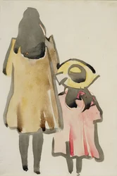 Rückansicht von zwei Kindern